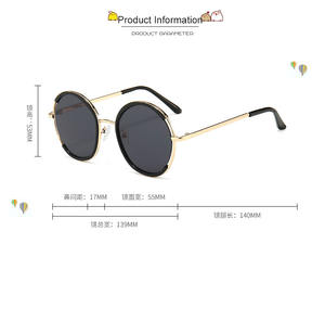 Lunettes de <span class=keywords><strong>soleil</strong></span> rondes en métal pour enfants, unisexes, à la mode, nouvelle collection 2021, pour garçons et filles - Product Image 4