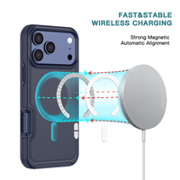 Coque de téléphone pour iPhone 18 Pro Max avec protection magnétique givrée anti-chute, antichoc pour iPhone 18 17 16 Pro Max