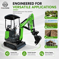 Mini-excavatrice FULCORE CE EPA EuroV certifiée ISO, 1,5 tonne, protection du cylindre, pour les infrastructures urbaines, mini-excavatrice de petite taille