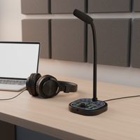 Changeur de Voix Économique MK100, Table de Mixage Audio Portable, Carte Son USB avec Effets Sonores Multiples pour Streaming en Direct et Gaming