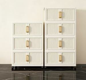 भंडारण डिब्बे प्लास्टिक स्थिर बड़े स्टैकबल भंडारण बिन लिड और दरवाजे के ढहने वाले भंडारण बिन - Product Image 4