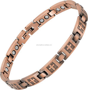 卸売 カスタム ファッション メンズ 磁気療法ブレスレット 痛みと関節炎を緩和する磁気純銅ブレスレット - Product Image 4