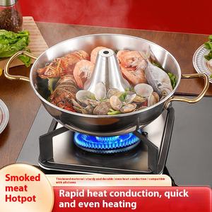 Cuisinière à induction unique commerciale <span class=keywords><strong>cheminée</strong></span> en acier inoxydable marmite petits pots universels à soupe poêle à Cassette en métal - Product Image 2