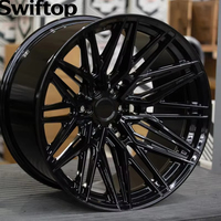 Jantes monobloc concaves forgées noir brillant 19 20 21 22 24 26 pouces multi-rayons 5x114.3 5x112 5x130 pour voitures Benz BMW