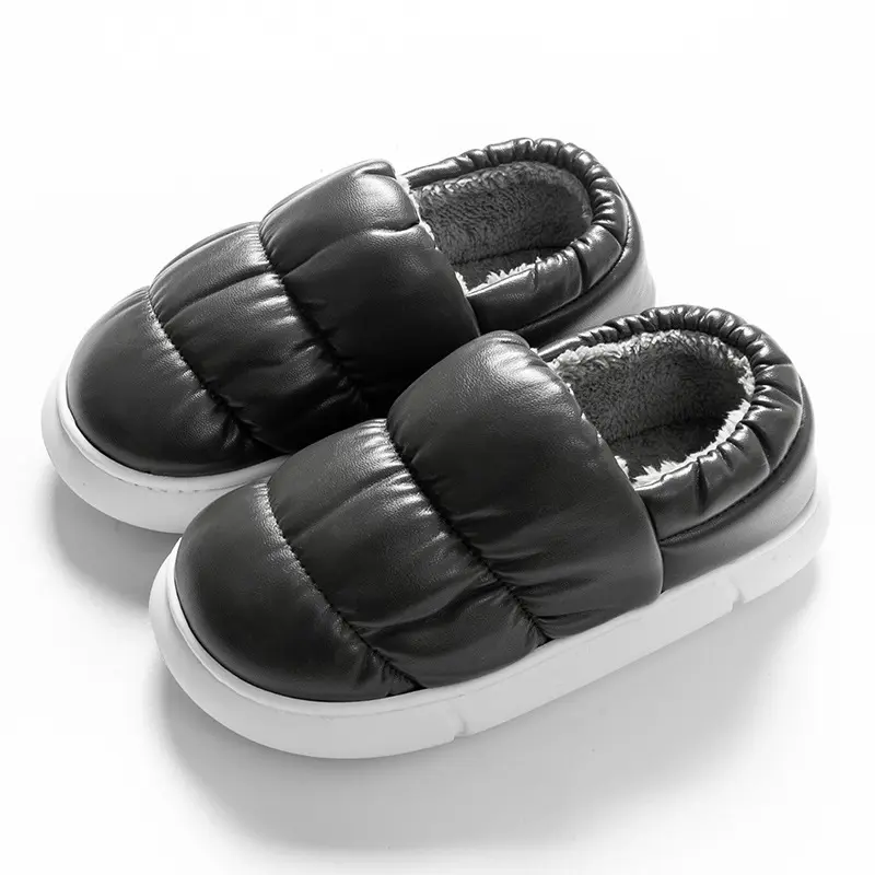 Custom Slippers New Female Winter Plush Lining Warm Couple Waterproof Non-slip Home Indoor Shoes Shoes For Men New Styles