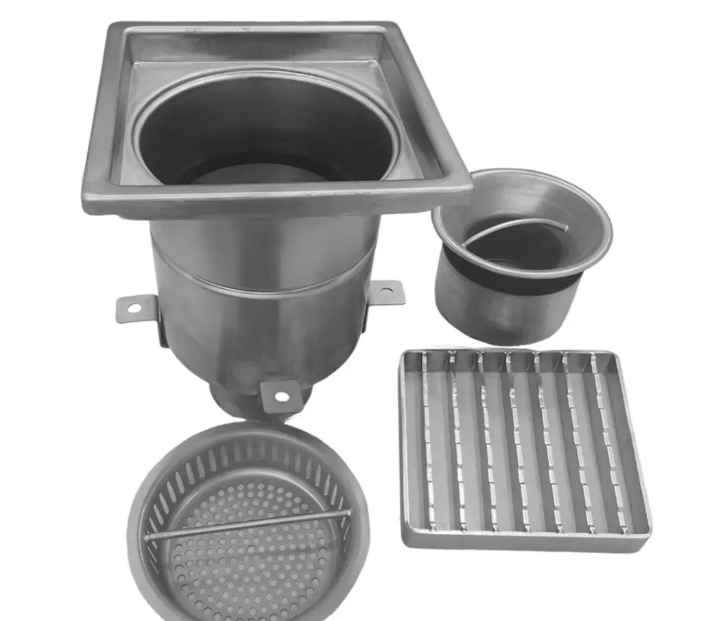 Kitlalong Commercial Floor Gullies Square Stainless Steel Rustproof Water Floor Drain Large-Capacity Floor Drains