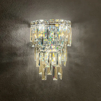 Lampe murale LED moderne en cristal pour hôtels, villas, duplex, salons, couloirs intérieurs de luxe, chambres et décoration d'intérieur