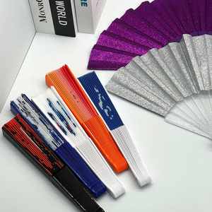 Wholesale Polyester Personalized Large13inch Plastic <b>Handheld</b> <b>Fan</b> Sublimation Blanks DIY Folding Hand <b>Fan</b> for Festival/Wedding - Product Image 6