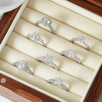 Fabricant Vente en Gros Bague 925 Argent Sterling Bijoux de Mariage Fins Certifiés GRA Diamant Cœur Moissanite pour Femme