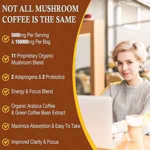 กาแฟเห็ดสูตรเฉพาะ OEM/ODM พร้อมสารอะแดปโตเจนและโปรไบโอติกส์ ผสมเห็ดหลินจือ เห็ดชากา เห็ดหลี่ยนจือ และสารสกัดถั่งเช่า - Product Image 4