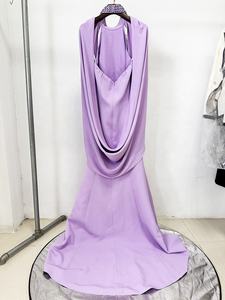 OUDINA yeni boncuklu Halter boyun Hollow Backless şal uzun artı boyutu akşam gece elbisesi Lady zarif Maxi elbiseler kadınlar - Product Image 4