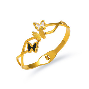 Luxe roestvrijstalen 18K vergulde armbanden en armbanden met vlinderdesign, anti-oxidatie, voor dames - Product Image 3