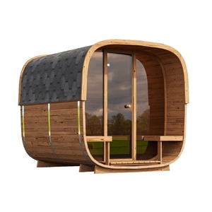 Venta caliente 4 personas Canadian Red Cedar Cube Sauna Sala de sauna al aire libre Fuente Precio de venta preferencial de fábrica - Product Image 2