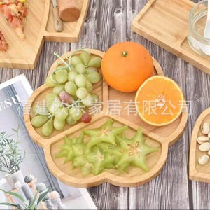 Bandejas de madera para alimentos, pasteles y decoraciones; platos de bambú; platos para cenar; platos decorativos de bambú y madera en forma de corazón. - Product Image 2