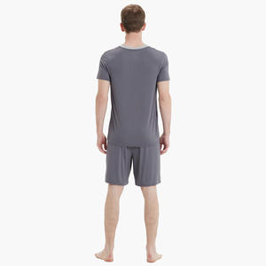 Pyjama personnalisé en bambou doux pour homme, ensemble décontracté long, pyjama classique imprimé en tricot pour homme, ensemble de vêtements de détente en coton - Product Image 4