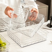 Meerdere maten transparante plastic opbergbord voor eettafel, woonkamer, voor het bewaren van fruit, desserts en snacks