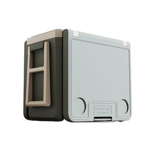 Customized 45L Large Folding Portable Insulated Wheeled <b>Cooler</b> <b>Box</b> with Food & Cans Storage for Outdoor Camping at Best Price - Product Image 3