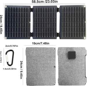 Panneaux solaires monocristallins pliables légers de 20 W à haute efficacité (22 %), étanches, avec chargeur USB, certifiés CE, pour le camping en plein air - Product Image 6