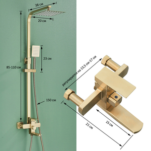 Garanzia di alta qualità 10 anni spazzolato oro 304 in acciaio inox miscelatore acqua calda fredda rubinetto completo <span class=keywords><strong>bagno</strong></span> doccia rubinetto <span class=keywords><strong>Set</strong></span> - Product Image 2