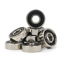 Roulements de skateboard à double rangée en acier chromé 608RS ABEC-7, plaqués nickel, antirouille, à roulement à billes à roulement rapide, lubrifiés à l'huile, prix usine