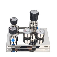 Régulateur de pression de panneau Jewellok en acier inoxydable 316L à double canal semi-automatique pour la distribution de H2/N2/He/Propane/Argon