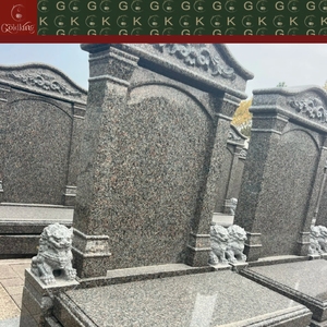 Lápida de Granito GOLDKING con Diseño Clásico, Tallados Florales y Detalles de Cabeza de León para <span class=keywords><strong>Monumento</strong></span> Funerario, Mausoleo Familiar - Product Image 2