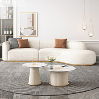 Sofá Creativo Nórdico para Sala de Estar Sofá Bouclé Conjunto de Sofás Curvos en Forma de Luna Chaise Longue