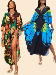 Robe de plage européenne et américaine avec un imprimé audacieux, grande taille, adaptée aux vacances à la plage, plusieurs couleurs - Product Image 1