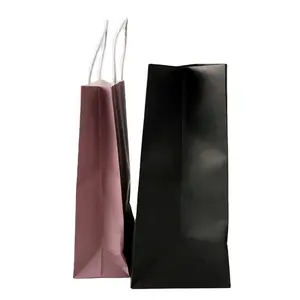 Low Cost Eco-friendly Carrier White Black Kraft Gift Paper Shopping Bag with Logo Factory Outlet Sale