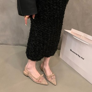 Factory Wholesale Low Heel Bow Bun Head Fairy Shoes New Summer Mesh Breathable Flat Shoe Women - Product Image 3