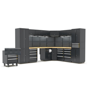 OBM Nouvelle Combinaison d'Établi en Acier Noir Grande avec Armoire à Outils pour <span class=keywords><strong>Garage</strong></span> et <span class=keywords><strong>Atelier</strong></span> - Product Image 3