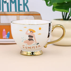 Taza de café de restaurante chapada en oro de gran capacidad de 15oz, perfecta para café Latte Cappuccin, café negro - Product Image 6