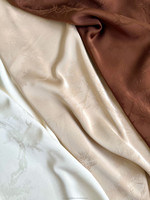 Tissu satiné en polyester tissé jacquard extensible, résistant aux plis, doux, à motifs floraux, de qualité supérieure, pour femmes et filles, Abaya, Hijab, Burqa, Châle, Pine