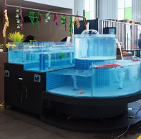 Présentoir de buffet intégré personnalisé, vitrine à double température à refroidissement par air, type échelle, pour fruits de mer et plats cuisinés