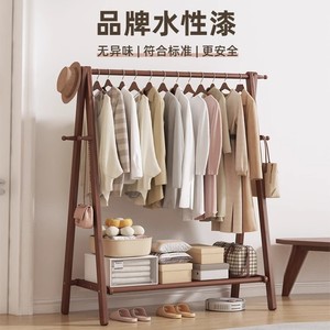 Solid Wood <b>Clothes</b> <b>Rack</b> 60x120cm Floor Standing Coat Storage Organizer For Bedroom Living Room - Product Image 2