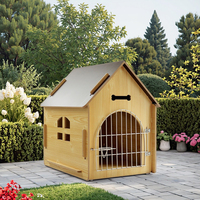 Nichoir en bois écologique détachable avec fenêtre pour chiens et chats, toutes saisons, motif animalier, utilisation intérieure et extérieure