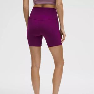 Nouveaux shorts de sport pour femmes à taille haute, pour la gym, le fitness, le yoga, la course en extérieur, avec fermeture élastique, en nylon/spandex uni, style cycliste - Product Image 3