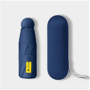Bán buôn túi xách tay mini ô dù viên nang hướng dẫn sử dụng nhỏ gọn tùy chỉnh UV bảo vệ phụ nữ ô với logo và trường hợp