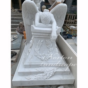 Amulette en pierre brute pour extérieur et jardin, 1 pièce, motifs en marbre blanc et granit, tissage de la Statue d'ange - Product Image 3