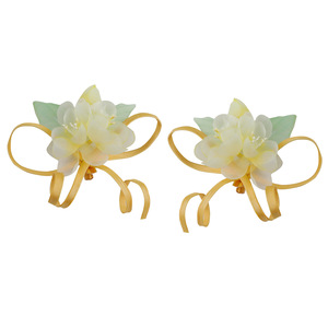 26 New Original Ancient Style Handmade Silk <b>Flower</b> Yellow Hanfu Headdress Anti-Gravity Hair Clip <b>Sweet</b> Makeup Styling - Product Image 5