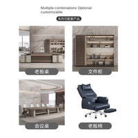Combinaison moderne de bureau et chaise de direction avec configuration d'ordinateur pour une personne en PVC et en acier inoxydable