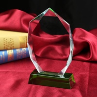 Logo personnalisé MH-JB0046 en forme de flamme de verre clair, Plaque de cristal, trophée de remise de prix