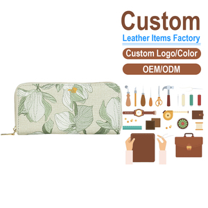 Floral Print PU Leather <b>Long</b> <b>Wallet</b>, Multi-Slot Design, OEM/ODM Custom Factory, Women's Zippered Clutch - Product Image 2