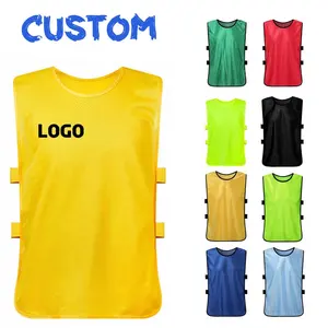 Luson Custom 100% Polyester Logo Custom Printing Mesh Sports Vest Soccer Vest Training Bibs For Kids And Adult