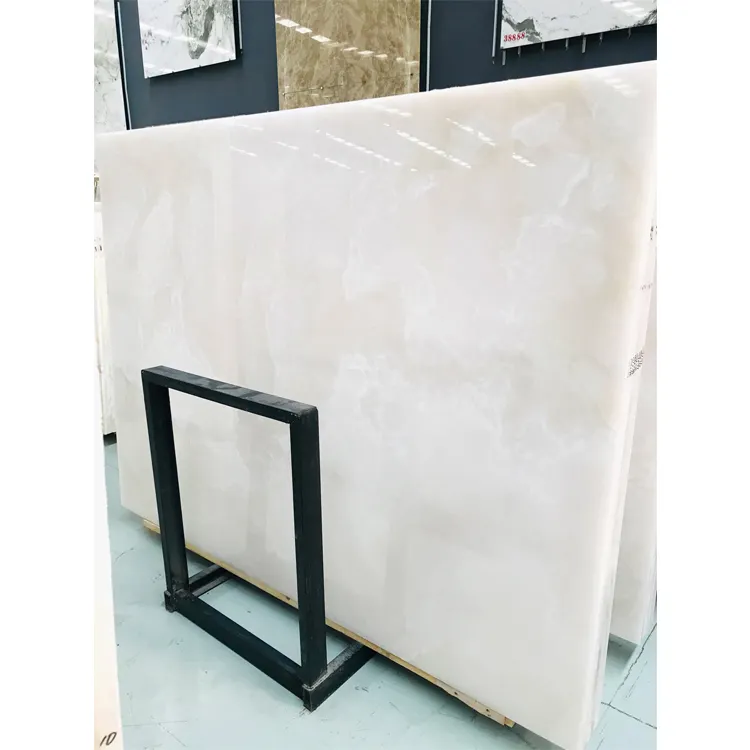 Luxus natürliche Onyx Marmorplatte Wand paneel Tisch Hintergrund beleuchtete Onyx Stein weiße Onyx Platten