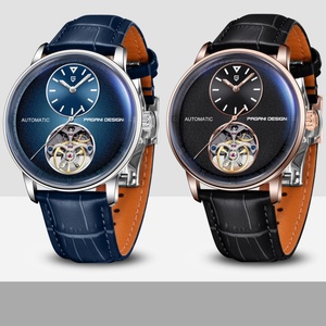 Montre mécanique automatique de luxe pour homme PAGANI DESIGN 2025, 42 mm, tourbillon, fuseaux horaires multiples, lumière nocturne, bracelet en cuir - PD-1796 - Product Image 3