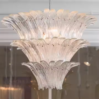 JYLIGHTING Vintage Palmatte Lustre Applique Murale Fantaisie Murano Verre Clair Lampe de Chevet