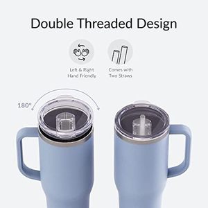 Maars 40oz Gobelet isolé en acier inoxydable Aspirateur à double paroi avec couvercle en paille Sauge d'hiver-pour cadeaux d'affaires - Product Image 3