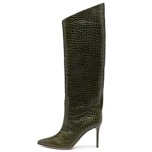 Stiletto Women's Boots Fashion Autumn Winter Shoes Daily Wear <b>Knee</b> <b>High</b> Boots Wholesale Tie Dye Stone Print <b>High</b> Heel Calf Boots - Product Image 1