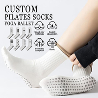 Chaussettes de yoga antidérapantes pour femmes, chaussettes de fitness en coton confortables, chaussettes de pilates personnalisées, chaussettes antidérapantes pour le yoga